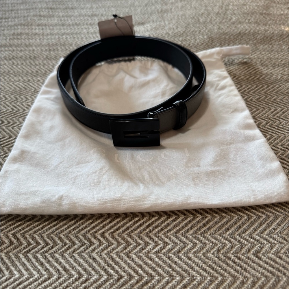 Gucci Limited Edition Black and Gray Belt with memorable buckle